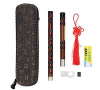 G - Key Bamboo Flute, Chinese Dizi Wind Instrument, Handcrafted Bitter Bamboo Flute with Engraved Poetry, Includes Cloth Box and Flute Film for Beginners and Performance