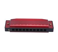 G Key Harmonica, Harmonica Phosphor Bronze with Box Cloth for Beginner for Professional(red)
