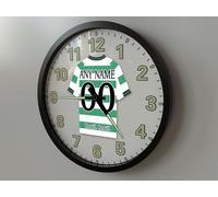 G L A S G O W CELTIC 10 INCH (25cm) SCOTTISH FOOTBALL WALL CLOCK - PERSONALISED FOOTBALL GIFTS - SELECT ANY PLAYER OR YOUR OWN NAME AND NUMBER TO BE PRINTED ONTO OUR FOOTBALL CLOCKS!