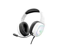G-Lab Korp Radium Auriculares Gaming RGB Multiplataforma Blancos | Wired Jack 0.3 cm, Stereo Sound, High Bass, Detachable Microphone, LED, White, Compatible with PC/PS4/PS5/Xbox/Switch