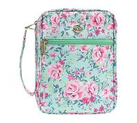 G-LEAF Bible Cover Case/Book Cover, Bible Case for Women Girls, Bible Cover Bags Floral Pattern with Handle Fits for Standard Size Bible, 9.5x6.7x2.5 in