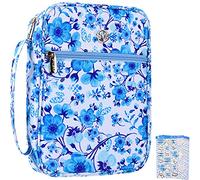 G-LEAF Bible Cover Case/Book Cover, Bible Case for Women Girls, Bible Cover Bags Floral Pattern with Handle Fits for Standard Size Bible, 9.5x6.7x2.5 in