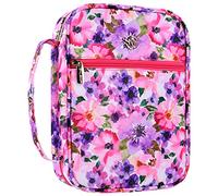 G-LEAF Bible Cover Case/Book Cover, Bible Case for Women Girls, Bible Cover Bags Floral Pattern with Handle Fits for Standard Size Bible, 9.5x6.7x2.5 in