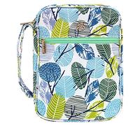 G-LEAF Bible Cover Case/Book Cover Floral Pattern with Handle Fits for Standard Size Bible, 10x7.5x2.5 - Gift for Mom Gift for Daughte