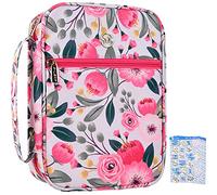 G-LEAF Bible Cover Case/Book Cover Floral Pattern with Handle Fits for Standard Size Bible, 10x7.5x2.5" - Gift for Mom Gift for Daughte