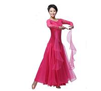 G-LIKE BellyQueen Women Modern Waltz Tango Dancing Clothes Ballroom Dance Skirts (Rose, S)