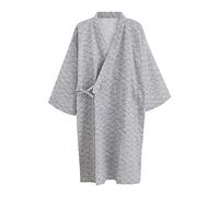 G-LIKE Japanese Kimono Nightdress Bathrobe - Traditional Haori Yukata Style 100% Cotton Spring Summer House Dress Sauna Gown Lightweight Thin Sleepwear for Women Men