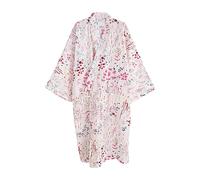 G-LIKE Japanese Kimono Nightdress Bathrobe - Traditional Haori Yukata Style 100% Cotton Spring Summer House Dress Sauna Gown Lightweight Thin Sleepwear for Men and Women, white women, M