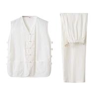 G-LIKE Kung Fu Mens Linen Vest -Chinese Traditional Mens Vintage Sleeveless Linen Vest, Qi Gong Martial Arts Wing Chun Shaolin Tai Chi Training Cloths Apparel