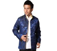 G-LIKE Men's Traditional Dragon Pattern Jacket - Chinese Double-Sided Embroidered Dragon Men's Coat