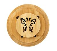 G-LIKE Set of 4 Round Bamboo Trivets Heat Resistant Pot Holders Kitchen
