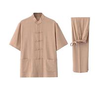 G-LIKE Tai Chi Uniform Clothing - Chinese Qi Gong Martial Arts Wing Chun Shaolin Kung Fu Taekwondo Training Cloths Apparel Clothing Pants (Khaki, XL)