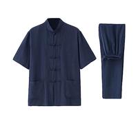 G-LIKE Tai Chi Uniform Clothing - Chinese Qi Gong Martial Arts Wing Chun Shaolin Kung Fu Taekwondo Training Cloths Apparel Clothing Pants (Navy, M)