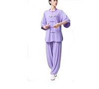 G-LIKE Tai Chi Uniform Clothing - Qi Gong Martial Arts Wing Chun Shaolin Kung Fu Taekwondo Training Cloths Apparel Clothing for Seniors Beginners Men Women Arthritis - Cotton (Purple, XL)