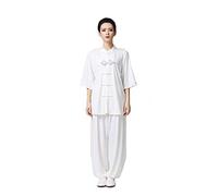 G-LIKE Tai Chi Uniform Clothing - Qi Gong Martial Arts Wing Chun Shaolin Kung Fu Taekwondo Training Cloths Apparel Clothing for Seniors Beginners Men Women Arthritis - Cotton (White, S)