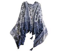 G-LIKE Thin shawl women's cotton and linen silk scarf beach towel spring cloak large blue and white porcelain orange navy blue (Blue And White Porcelain)