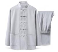 G-LIKE Traditional Chinese Arts Tai Chi Kung Fu Linen 2-Piece Suit | Classic Stand Collar Design Loose Fit for Easy Movement Wing Chun Shaolin Suit Comfortable Fit Martial Arts Uniform
