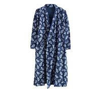 G-LIKE Unisex Kimono Nightdress Bathrobe - Traditional Japanese Haori Yukata Style 100% Cotton Spring Summer House Dress Sauna Gown Lightweight Thin Sleepwear for Men and Women, darkblue, M