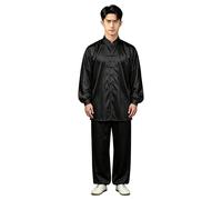 G-LIKE Unisex South Korean Silk Tai Chi Uniform Kung Fu Suits (Black, XL)