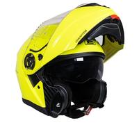 G-MAC Concept Evo Modular Flip Up Front Sun Visor ECE 2205 Approved Motorcycle Motorbike Helmet (Safety Yellow, XL)