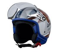 G-MAC Metro Evo Jet Open Face Retro Classic ECE 2205 Motorcycle Scooter Helmet (London, M)