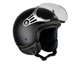 G-MAC Metro Evo Jet Open Face Retro Classic ECE 2205 Motorcycle Scooter Helmet (Satin Black, M)