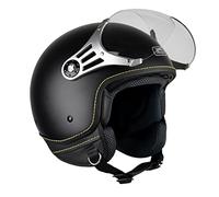 G-MAC Metro Evo Jet Open Face Retro Classic ECE 2205 Motorcycle Scooter Helmet (Satin Black, S)