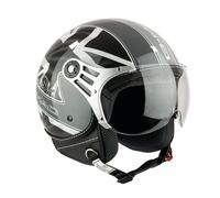 G-Mac Metro Evo Open Face Motorcycle Scooter CE Approved Helmet - London Dark