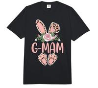 G-MAM Cute Leopard Bunny Ears Floral Easter Comfort Colors Adult Heavyweight T-Shirt