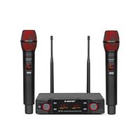 G-MARK EW100 UHF 2 Channel Wireless Microphone System, 2 Cordless Handheld Microphones, Ideal for Home Karaoke, Church, Wedding, Party