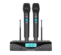 G-MARK Wireless Microphone System, Professional UHF Dual Channel Handheld Cordless Dynamic Mic Set for Home Karaoke,Church, DJ, Wedding, Meeting, Events, 200ft Range