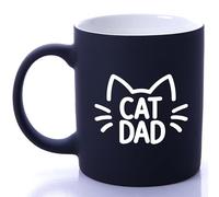 G MUGS Cat Dad Coffee Mug Ceramic Mug Funny Gift for Dad Cat Lovers Birthday Unique 13oz Black Mug