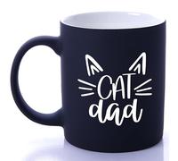 G MUGS Ceramic Cat Dad Coffee Mug Funny Unique Gift for Cat Lovers Dad Birthday