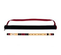 G Natural Right Handed Base Bansuri | Black & Maroon | Tuned With Tanpura A=440Hz | PVC Flute + Assorted Colours for Velvet Cover + Hindi & English Flute Lessons