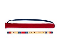 G Natural Right Handed Base Bansuri | Dark Blue & Red | Tuned With Tanpura A=440Hz | PVC Flute + Assorted Colours for Velvet Cover + Hindi & English Flute Lessons