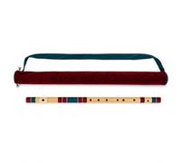 G Natural Right Handed Base Bansuri | Maroon & Dark Green | Tuned With Tanpura A=440Hz | PVC Flute + Assorted Colours for Velvet Cover + Hindi & English Flute Lessons