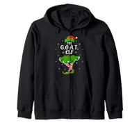 G.O.A.T Elf Christmas Family Girls Women Elf Squad Xmas Zip Hoodie