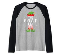 G.O.A.T Elf Xmas Family Matching Elf Squad Christmas Raglan Baseball Tee