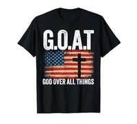 G.O.A.T God Over All Things American Faith Christian Jesus T-Shirt