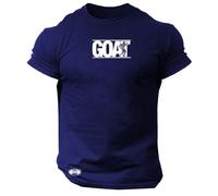 G.O.A.T T Shirt Gym Monster Clothing Bodybuilding Training Workout Exercise Boxing MMA Goat Top (UK, Alpha, L, Regular, Regular, Navy)