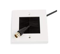 G-PLUG 1 Gang Brush Plate for HDMI, Cable Pass Through Wall Plate, White | Neat wall cable management for TV, Ethernet, coaxial and speaker cables; single-gang faceplate includes screws and wall plugs