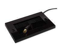G-PLUG 2 Gang Brush Plate for HDMI, Cable Pass Through Wall Plate, Black | Neat wall cable management for TV, Ethernet, coaxial and speaker cables; double-gang faceplate includes screws and wall plugs