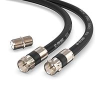 G-PLUG RG6 Coaxial TV Aerial Cable 10m with F-Type Connectors, 75 Ohm - for Freeview, Sky, Virgin Media, Satellite & Broadband (Black)