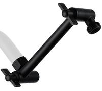 G-Promise 5.8 Inch Stainless Steel Shower Head Extension Arm, Adjustable Extender with Locking Set Screw, Rise or Lower Rainfall and Fixed Shower Head (Matte Black)
