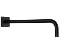 G-Promise All Metal 15.2-Inch Shower Arm with Flange, Wall-Mounted Stainless Steel 90 Degree Shower Extension Pipe Replacement for Fixed Shower Heads, Matte Black
