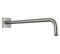 G-Promise All Metal 15.2-Inch Shower Arm with Flange, Wall-Mounted Stainless Steel 90 Degree Shower Extension Pipe Replacement for Fixed Shower Heads, Brushed Nickel