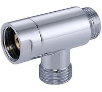 G-Promise All Metal 3 Way Diverter, Hose Fitting Tee, T Shape Adapter Connector for Angle Valve Hose, Bath Shower Arm (Chrome)