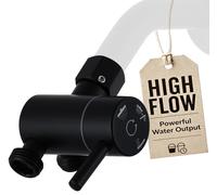 G-Promise Full Metal High Flow Shower Diverter Valve for Hand Shower and Fixed Shower Head, G 1/2 3-Way Bathroom Universal Diverter System Adapter Replacement Part (Matte Black)