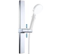 G-Promise No Drilling Metal Shower Slide Bar with Height and Angle Adjustable Handheld Shower Head Holder |Strong Adhesive Disc Mount or Wall-Mounted (Chrome)
