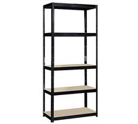 G-Rack Garage Shelving Unit: 150cm x 75cm x 30cm | Two bays, Black 5 Tier Unit | 175kg Load Weight Per Tier (875kg Per Unit) | Home, Office, Garage or Business Use | 5 Year Warranty